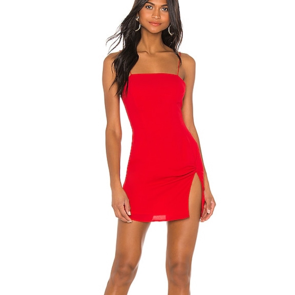 superdown Syrus Slit Mini Dress in Cherry